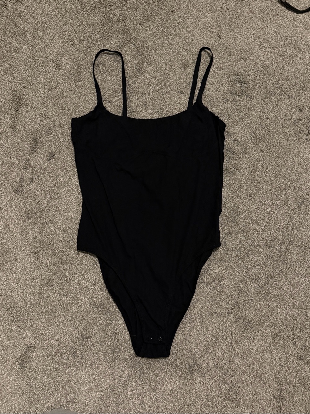 Free People Black Slim Strap Bodysuit